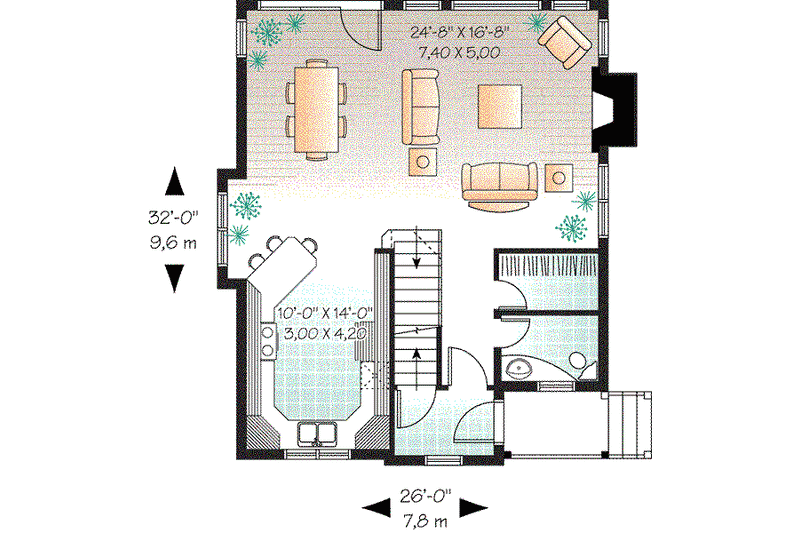 Dream House Plan - Floor Plan - Main Floor for Traditional House Plan #23-663 - 3 bed, 1.5 bath