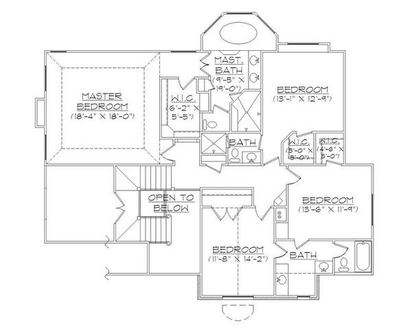 Dream House Plan - European Floor Plan - Upper Floor Plan #5-402