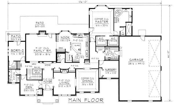 Southern Floor Plan - Main Floor Plan #112-166