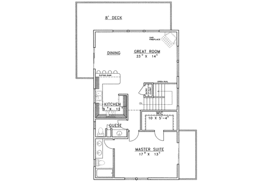 Floor Plan - Upper Floor for Country House Plan #117-202 - 3 bed, 3 bath