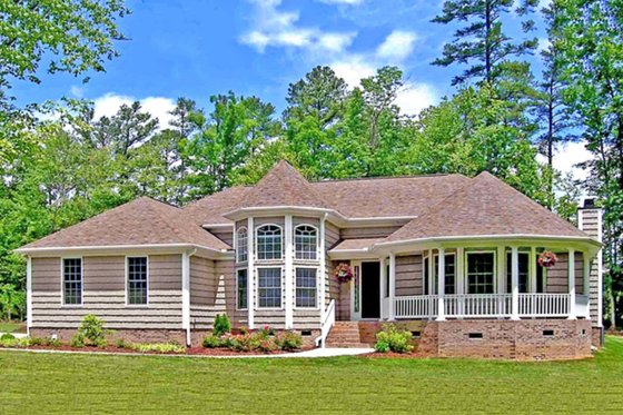 Exterior - Front Elevation for Ranch House Plan #456-27 - 3 bed, 2 bath