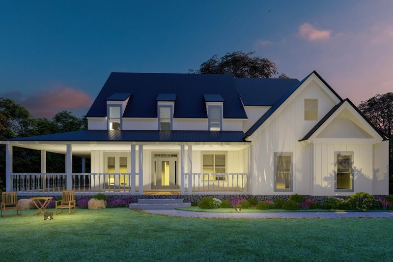 Dream House Plan - Farmhouse Exterior - Front Elevation Plan #54-379