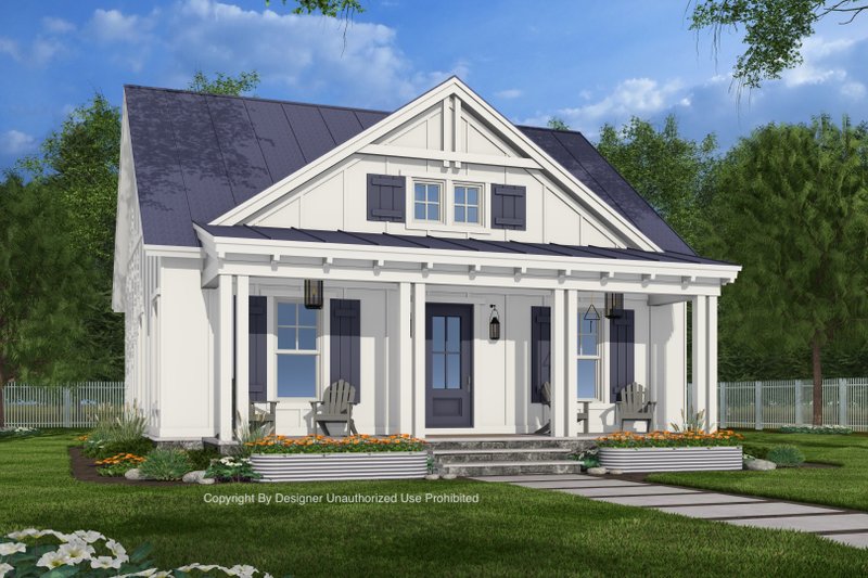 House Blueprint - Bungalow Exterior - Front Elevation Plan #51-1432