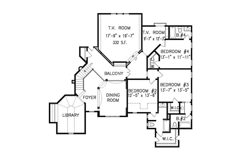 House Plan Design - Floor Plan - Upper Floor for Traditional House Plan #54-414 - 4 bed, 3.5 bath