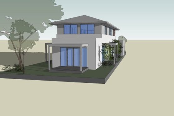 Exterior - Rear Elevation 1 for Modern House Plan #496-27 - 4 bed, 2.5 bath