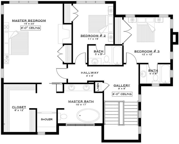 Architectural House Design - Farmhouse Floor Plan - Upper Floor Plan #1101-37