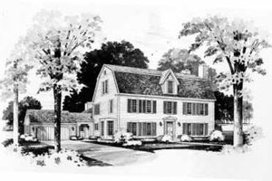 Colonial Exterior - Front Elevation Plan #72-371