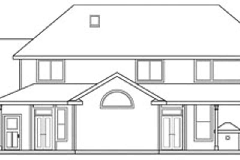 Home Plan - Exterior - Rear Elevation for European House Plan #124-319 - 4 bed, 3.5 bath