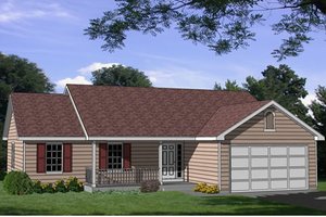 Ranch Exterior - Front Elevation Plan #116-169