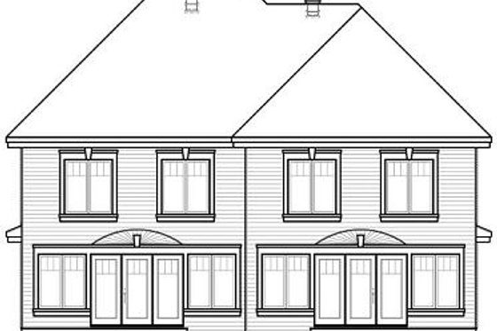 Exterior - Rear Elevation for European House Plan #23-774 - 3 bed, 1.5 bath
