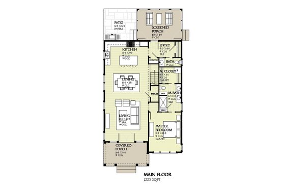 Floor Plan - Main Floor for Prairie House Plan #901-116 - 4 bed, 3.5 bath