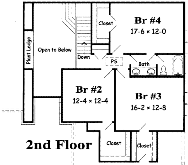European Floor Plan - Upper Floor Plan #329-104