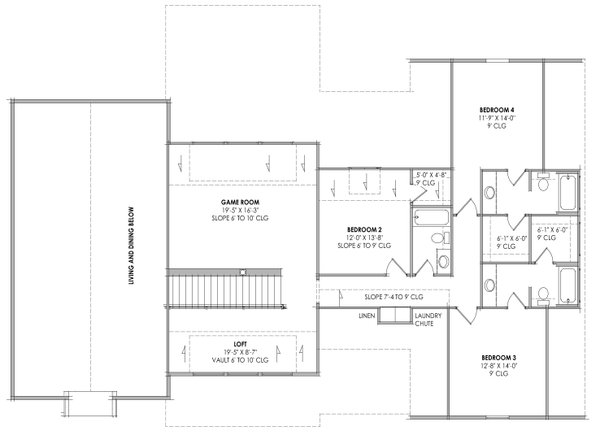 Farmhouse Floor Plan - Upper Floor Plan #1096-5