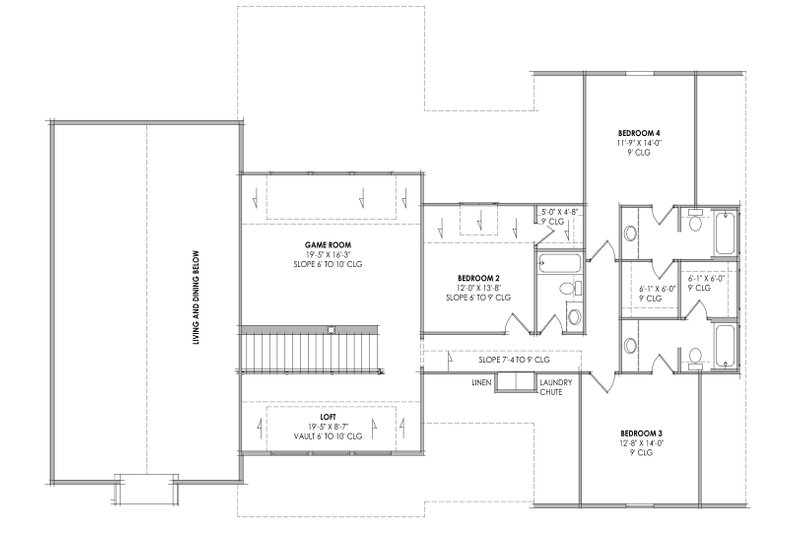 Home Plan - Floor Plan - Upper Floor for Farmhouse House Plan #1096-5 - 4 bed, 4.5 bath