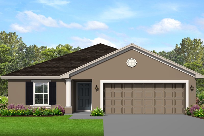 Mediterranean Style House Plan - 4 Beds 2 Baths 2217 Sq/Ft Plan #1058 ...