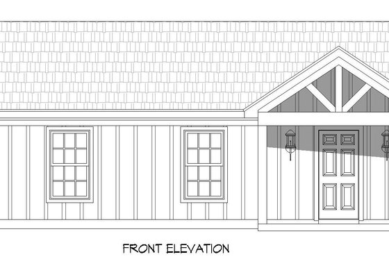 Exterior - Front Elevation 1 for Ranch House Plan #932-570 - 3 bed, 2 bath