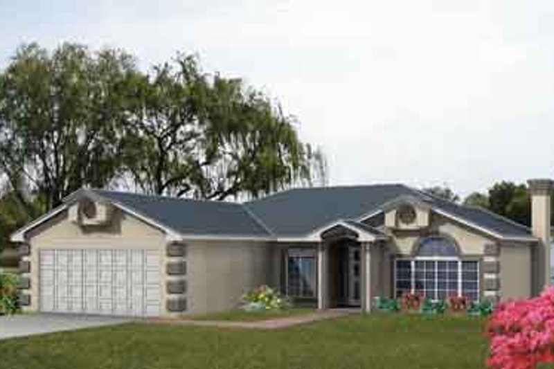 Home Plan - Adobe / Southwestern Exterior - Front Elevation Plan #1-285
