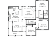 European Style House Plan - 3 Beds 2 Baths 1373 Sq/Ft Plan #69-124 