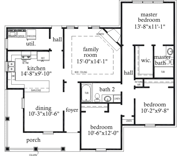 European Floor Plan - Main Floor Plan #69-124