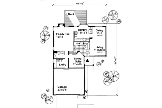 Floor Plan - Main Floor for Traditional House Plan #50-148 - 5 bed, 3 bath