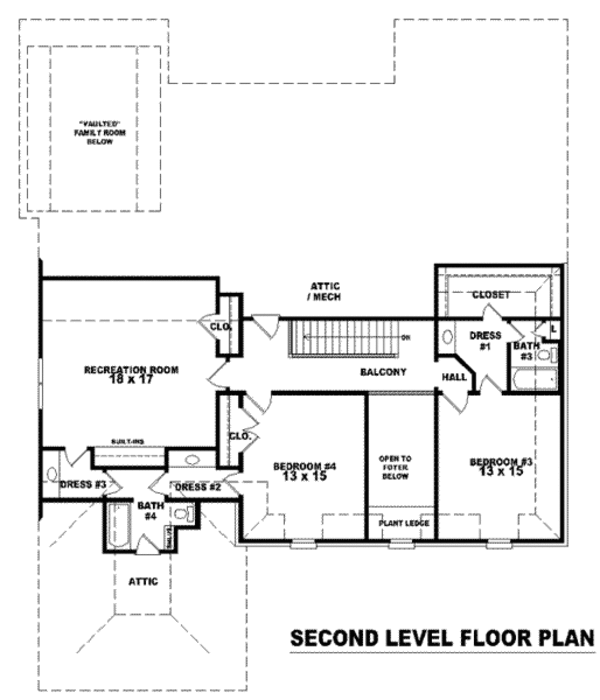 European Floor Plan - Upper Floor Plan #81-1217