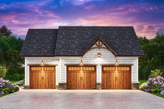 Exterior - Front Elevation 4 for Traditional House Plan #54-595, 1 bath