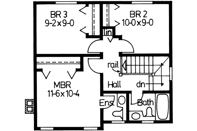Home Plan - Floor Plan - Upper Floor for Colonial House Plan #126-116 - 3 bed, 2.5 bath