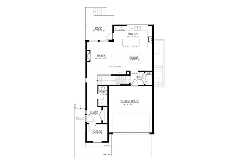 House Blueprint - Floor Plan - Main Floor for Farmhouse House Plan #1114-116 - 3 bed, 2.5 bath