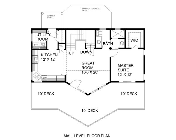 House Blueprint - Cabin Floor Plan - Main Floor Plan #117-1072