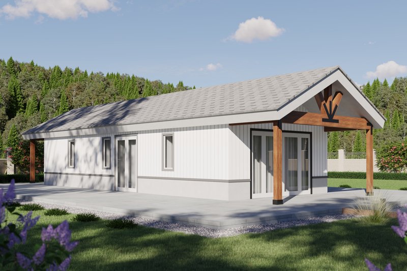 Dream House Plan - Exterior - Front Elevation 3 for Ranch House Plan #1106-122 - 2 bed, 1 bath