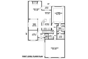 Floor Plan - Main Floor for European House Plan #81-827 - 3 bed, 2.5 bath