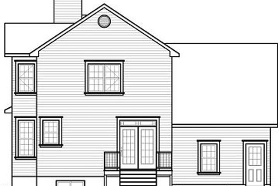 Exterior - Rear Elevation for Farmhouse House Plan #23-863 - 3 bed, 2.5 bath
