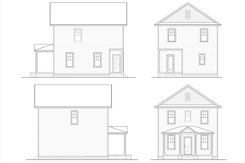 House Blueprint - Exterior - Other Elevation for Prairie House Plan #936-55 - 3 bed, 2.5 bath