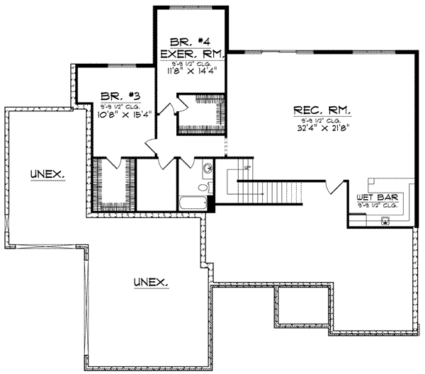 Home Plan - European Floor Plan - Lower Floor Plan #70-589