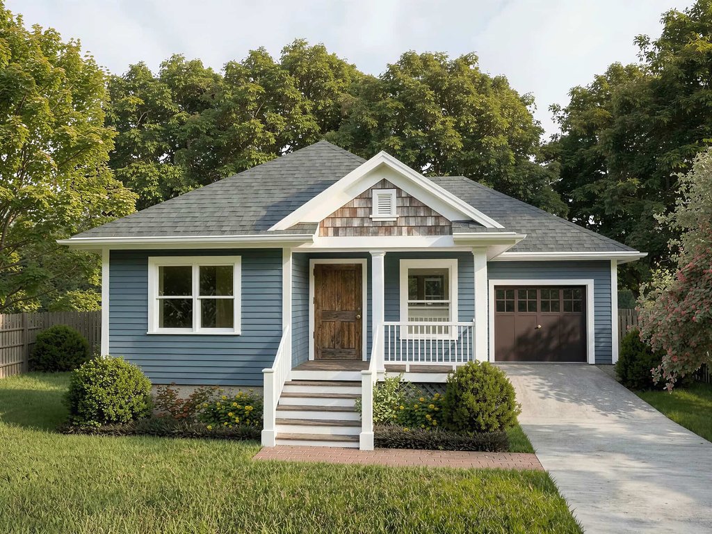 Exterior - Front Elevation 2 for Traditional House Plan #79-131 - 3 bed, 2 bath