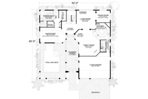Floor Plan - Main Floor for Mediterranean House Plan #420-136 - 4 bed, 3.5 bath