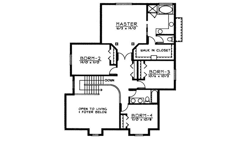 House Plan Design - Floor Plan - Upper Floor for Colonial House Plan #97-223 - 4 bed, 3 bath