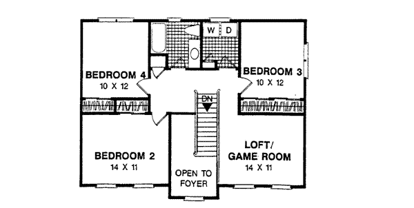 House Design - Colonial Floor Plan - Upper Floor Plan #56-162