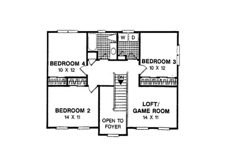 House Plan Design - Floor Plan - Upper Floor for Colonial House Plan #56-162 - 4 bed, 2.5 bath