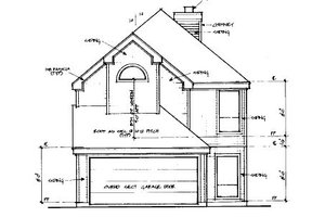 Exterior - Rear Elevation for Traditional House Plan #141-181 - 3 bed, 3 bath