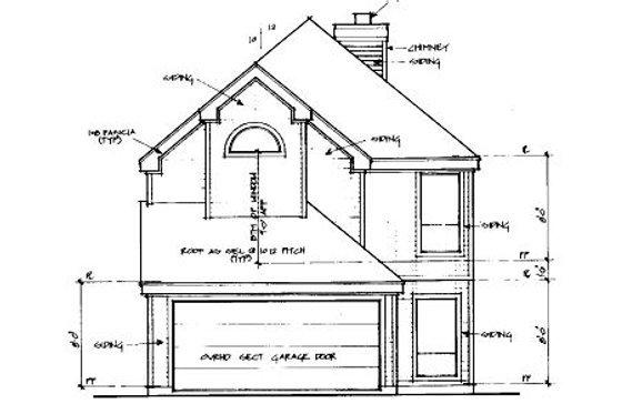 Exterior - Rear Elevation for Traditional House Plan #141-181 - 3 bed, 3 bath