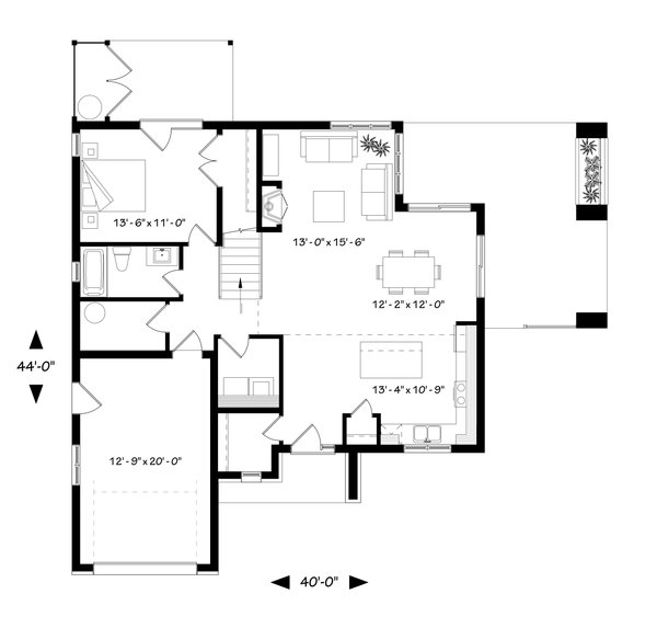 Architectural House Design - Modern Floor Plan - Main Floor Plan #23-2308