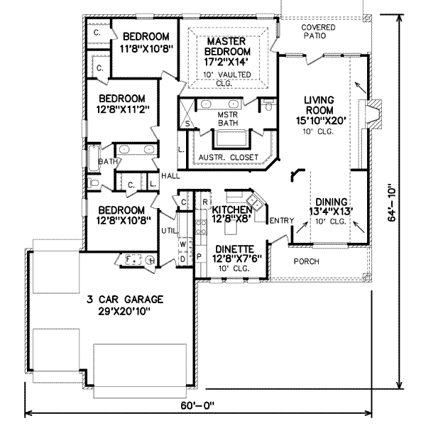 Traditional Floor Plan - Main Floor Plan #65-201