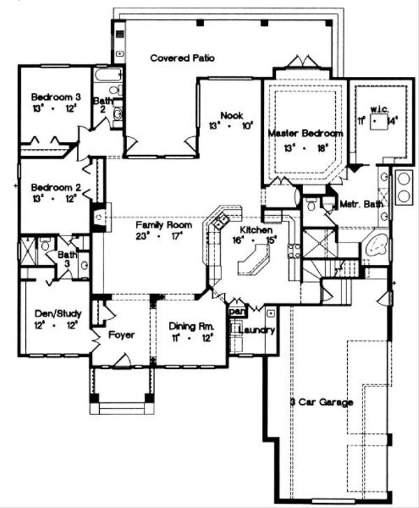 Traditional Style House Plan - 4 Beds 4 Baths 3446 Sq/Ft Plan #417-385 ...