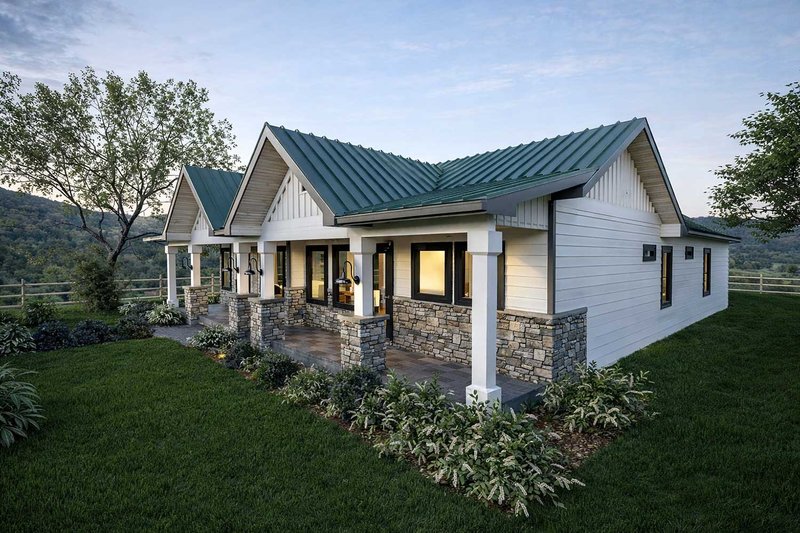 House Blueprint - Exterior - Other Elevation 1 for Bungalow House Plan #1101-61 - 2 bed, 2 bath