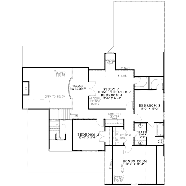 Architectural House Design - Country Floor Plan - Upper Floor Plan #17-2269
