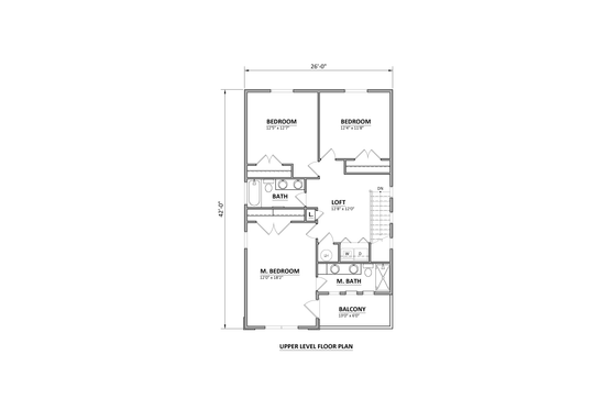 Floor Plan - Upper Floor for Contemporary House Plan #116-311 - 4 bed, 2.5 bath