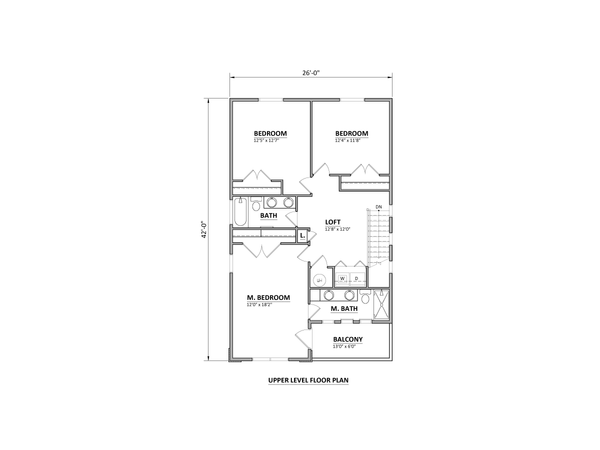 Contemporary Floor Plan - Upper Floor Plan #116-311