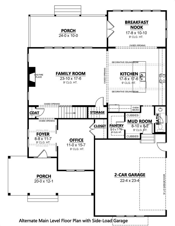 Country Floor Plan - Main Floor Plan #1080-3