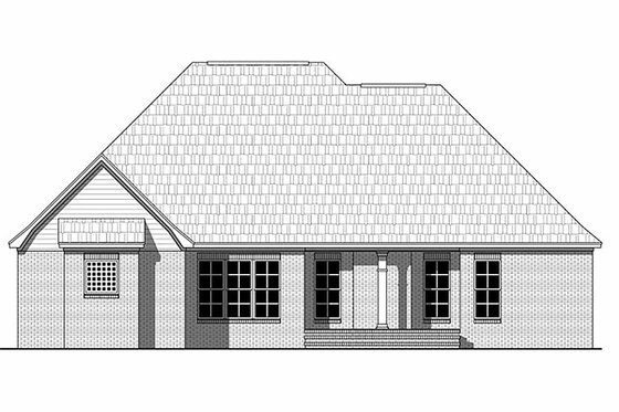Exterior - Rear Elevation for European House Plan #21-314 - 3 bed, 2 bath